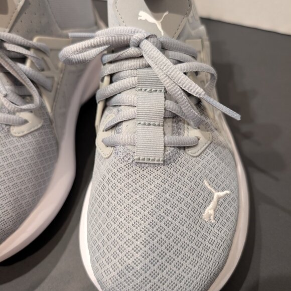 Puma Children's Silver Green Lace Up Soft Ride Athletic Mesh Sneakers Size 4.5 - Picture 3 of 10